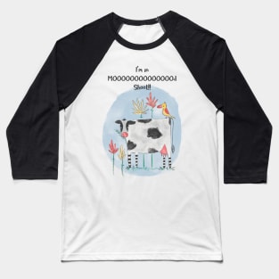 Animal Cow Cartoon Baseball T-Shirt